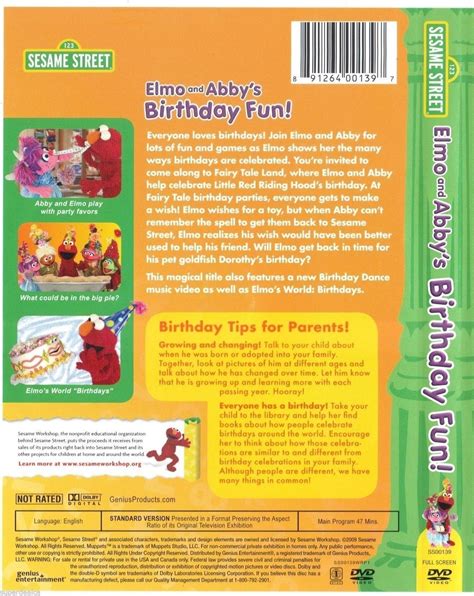 Sesame Street Elmo And Abbys Birthday Fun Dvd 2009 English
