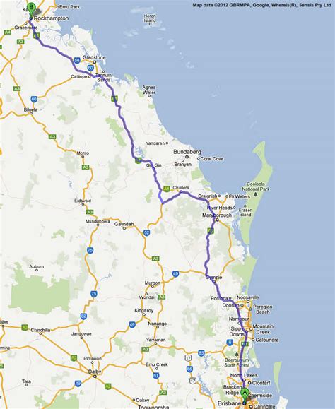 Brisbane To Cairns Road Maps Road Map 1