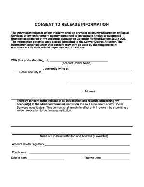 Information Release Consent Form Fill Out And Sign Printable PDF