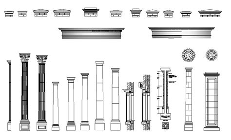 Construction Design Of Pillar Plan And Elevation Dwg File Cadbull