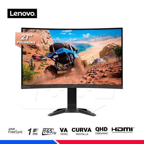 MONITOR GAMING LENOVO G27QC 30 27 CURVO VA QHD 165Hz 1ms AMD