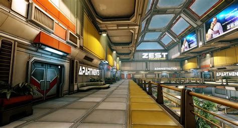 Sci Fi Apartment Complex Environment By Thiago Klafke Spaceship