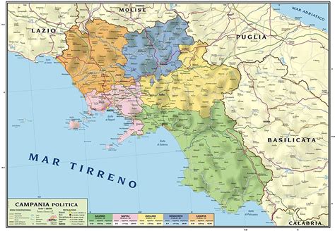 Cartina Geografica Della Campania Mappa Carta Geografia Mappa Mappe