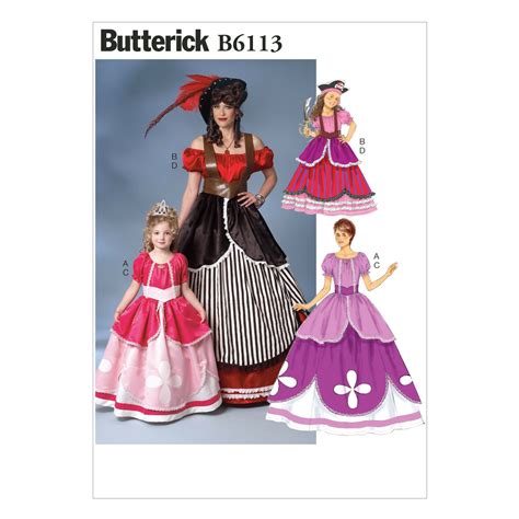 Butterick 6113 Pirate Princess Or Pantomime Costume Sewing Pattern