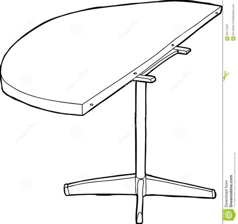 Outline Of Round Table Half Stock Illustration Illustration Of Drawn