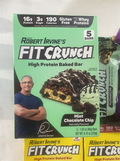 Robert Irvine Fit Crunch Bars 3 Flavors 45 Bars 16g Protein Bb