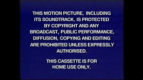 Buena Vista Home Entertainment Warning Screen 1995 Youtube