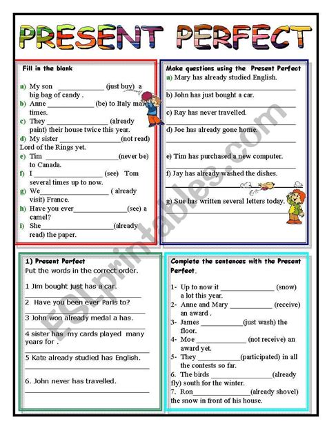 Present Perfect Efl Esl Worksheets Activities And Lesson Plans From Images