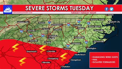 Severe Storms Expected Tuesday Carolina Weather Authority