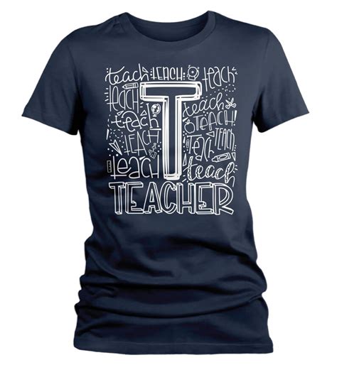 Women S Teacher T Shirt Typography Tee Cute Shirts For Etsy Italia