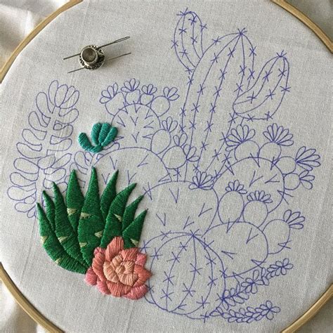Diy Embroidery Machine Cactus Embroidery Hand Embroidery Stitches