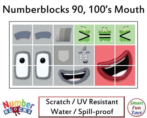 Numberblocks 0 100 Face And Body Stickers Waterproof Etsy Body