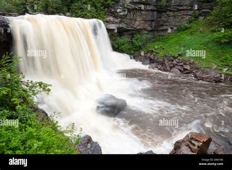 Main Waterfalls Blackwater Falls State Park West Virginia Usa Stock