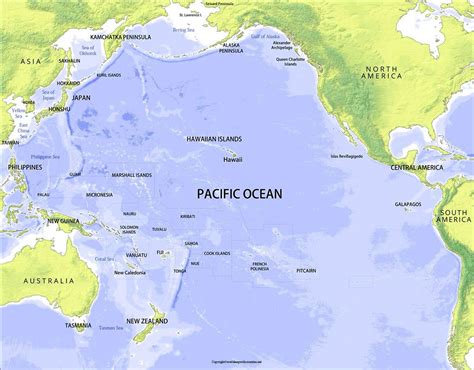Pacific Ocean Location On World Map Map Of World