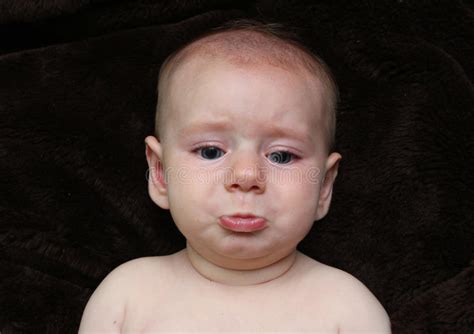 Crying Pouting Sad Baby Looking Cute Stock Photo Image