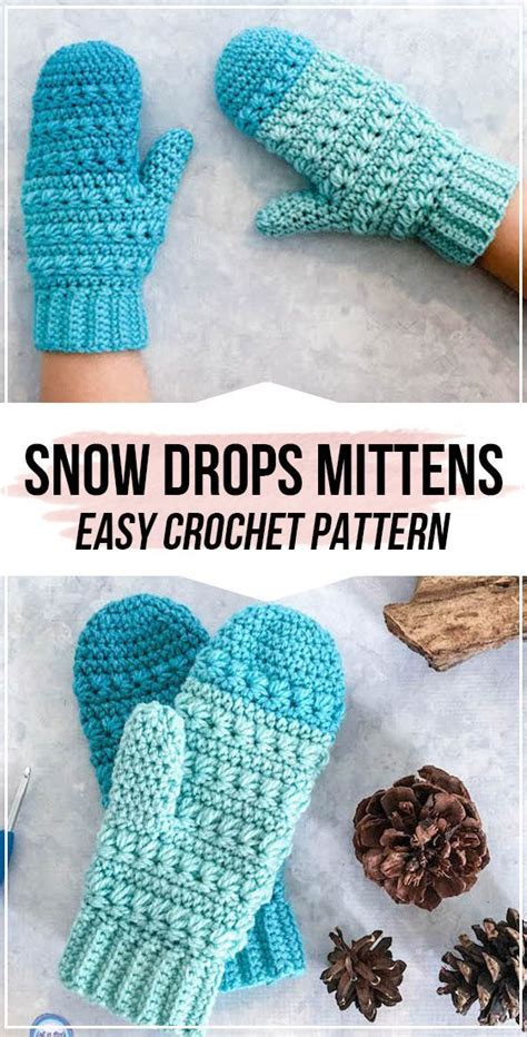 Crochet Snow Drops Mittens Pattern Artofit