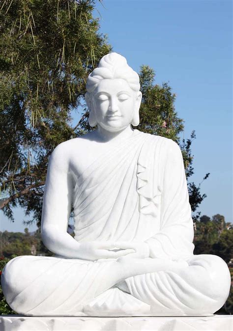 Preorder White Marble Meditating Gandhara Buddha Seated In Padmasana