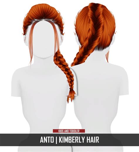 Sims 4 Hairs Coupure Electrique Anto`s Kimberly Hair Retextured Kids