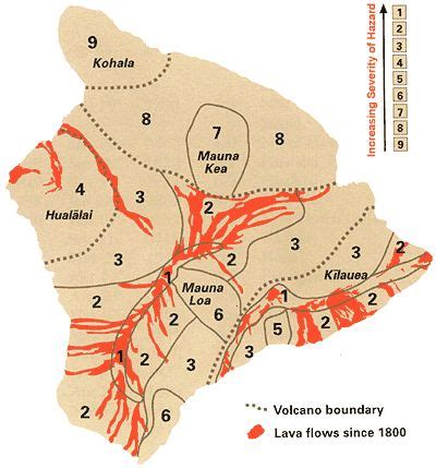 Big Island Lava Flow Map Lava Flow Hazard Zones Big Island Hawaii