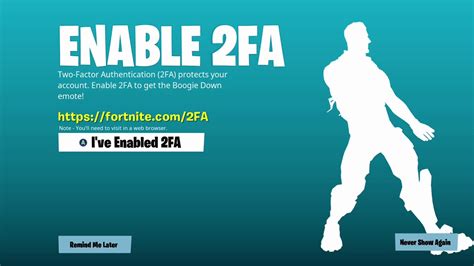 How to enable 2fa fortnite ps4, xbox, pc, switch, & mobile to unlock boogie down emote in season 9. How To Get Boogie Down Emote For FREE!! Fortnite 2FA ...