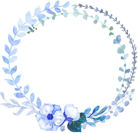 Watercolor Wreath Png Baby Blue Watercolor Flowers 4935539 Vippng