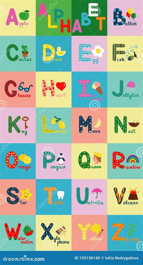 English Alphabet For Children Education Whole Alphabet With Words In