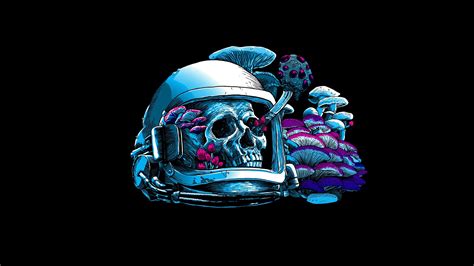 Astronaut Artwork Skull Mushroom Wallpapers Hd Desktop And Mobile