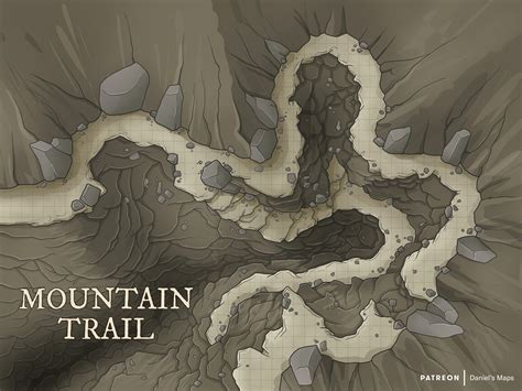 Mountain Trail Battlemap OC Art R DnD