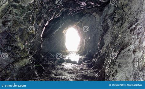 Rocky Cave And Lit Opening Stock Photo Image Of Abstract 113693750