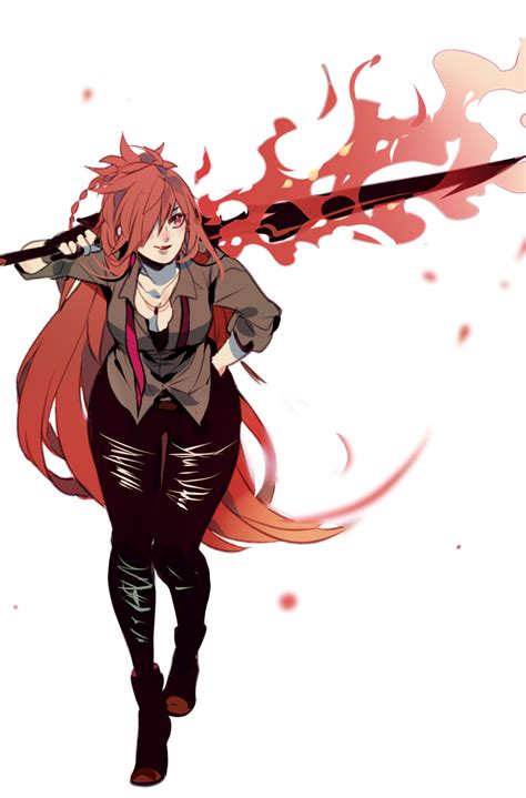 Redhead Long Hair Anime Girls Anime Elsword Elesis Elsword Sword Fire Simple