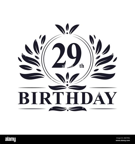 29th Birthday Celebration Luxury 29 Years Birthday Logo Design Stock