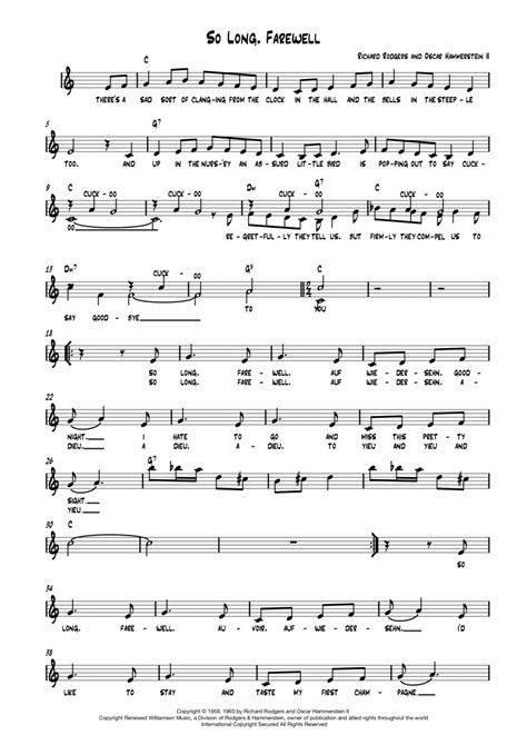 So Long Farewell Sheet Music Richard Rodgers 2 Part Choir