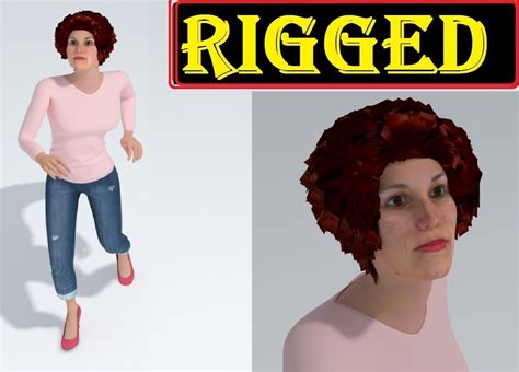 3d Model Cartoon Woman Rigged 3d Model Vr Ar Low Poly Cgtrader
