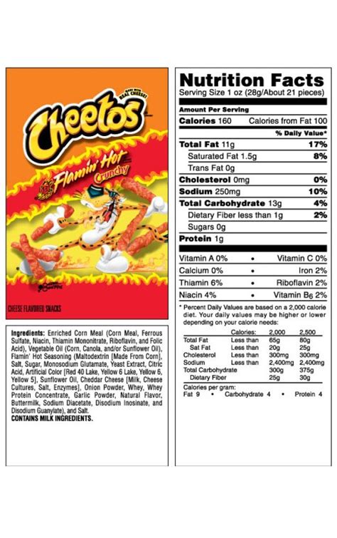 34 Nutrition Label Hot Cheetos Labels 2021