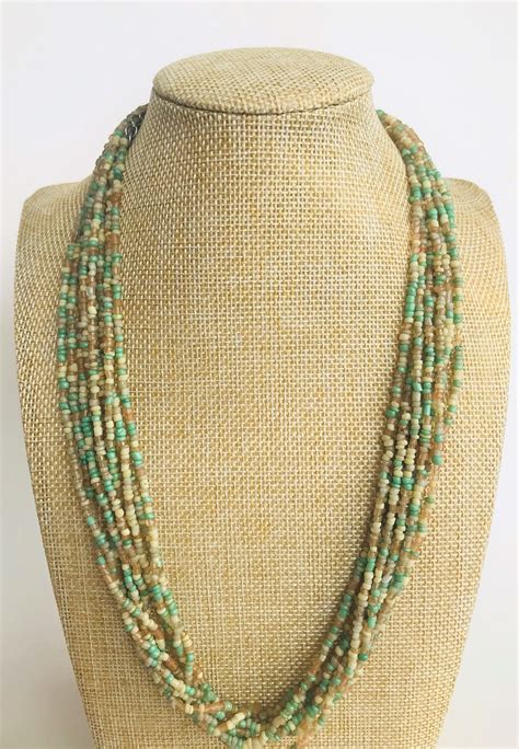 Vintage Seed Bead Necklace Etsy Uk