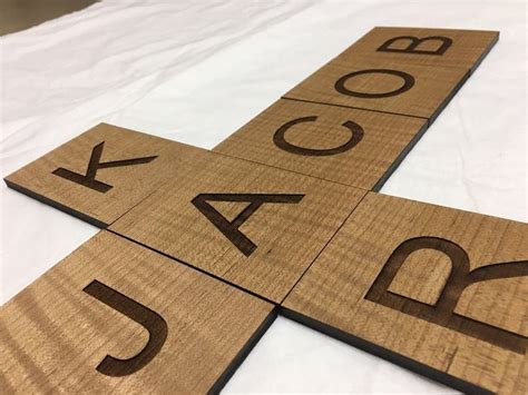Wood Letter Tilescustom Made Wooden Letterswood Crossword Etsy