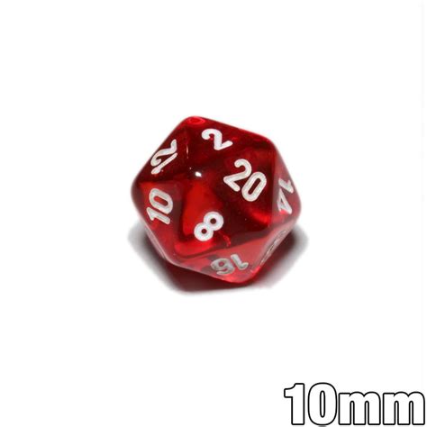 20 Sided Translucent Dice D20 Red Dice Game Depot