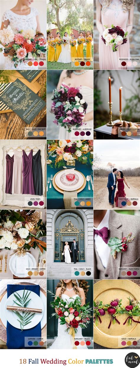 18 Fall Wedding Color Palettes Fall Color Combinations