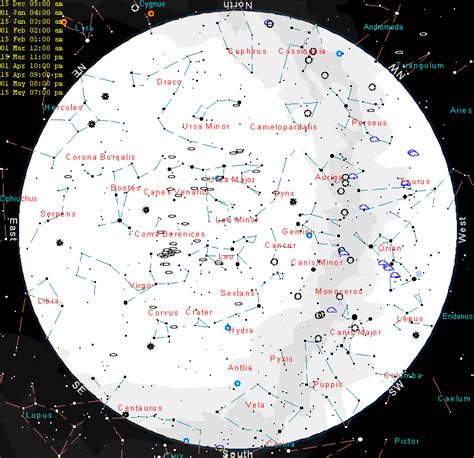 Hawaiian Astronomical Society Deepsky Atlas All Sky Map April 15 9