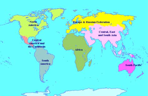 The 196 countries of the world can be logically divided into eight regions based on their geography, mostly aligning with the continent on which they are located. Where