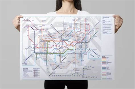 Laminated London Uk Tube Underground Map Great Britain England A1 A2 £7