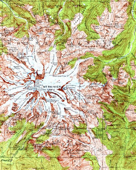 Mount Rainier Topographic Map Mount Rainier Wa Us • Mappery