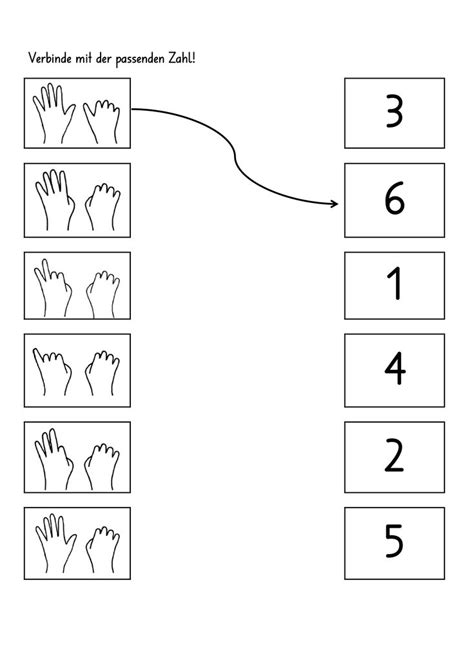 Fingerbild Und Zahlen Verbinden Unterrichtsmaterial Im Fach