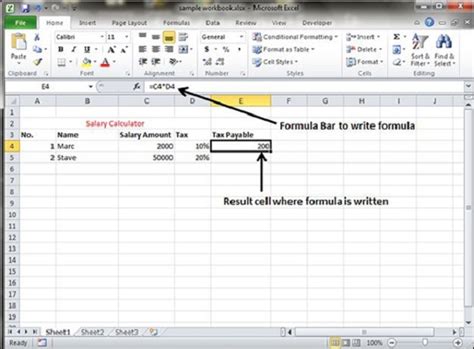 Excel Formulas Pdf With Example 2010
