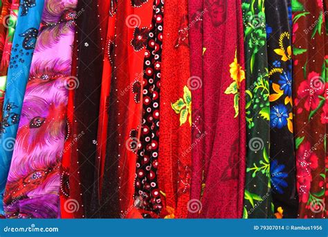 Assorted Colorful Fabrics Stock Photo Image Of Display 79307014