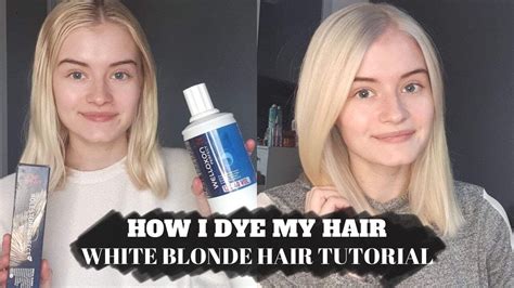 How I Dye My Hair White Blonde Hair Tutorial No Bleach Youtube