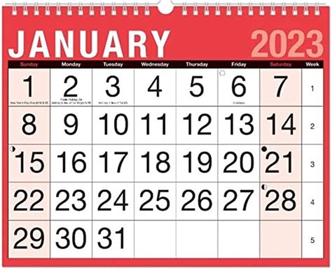 2023 A4 Easy Month To View Spiral Bound Wall Planner Calendar Amazon