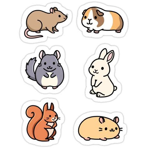 Cute Animal Sticker Pack 3 Sticker For Sale By Littlemandyart