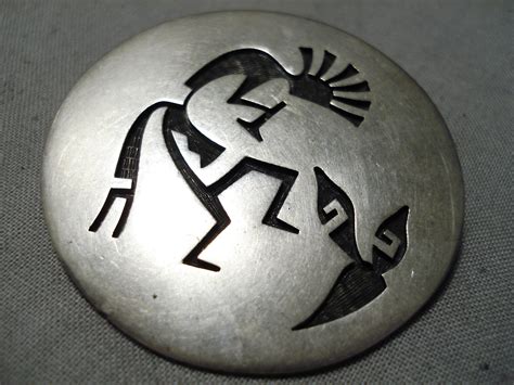 Astonishing Vintage Hopi Sterling Silver Kokopelli Pin Pendant Native