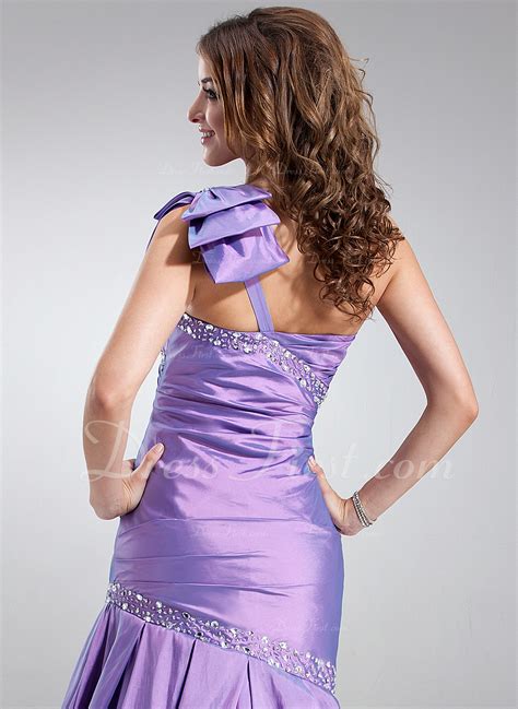 Trumpetmermaid One Shoulder Floor Length Taffeta Prom Dress With